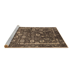 Sideview of Machine Washable Oriental Brown Industrial Rug, wshurb2583brn