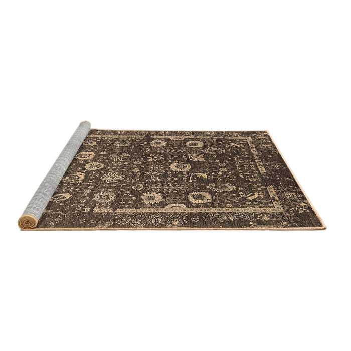 Sideview of Machine Washable Oriental Brown Industrial Rug, wshurb2583brn