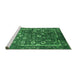 Sideview of Machine Washable Oriental Green Industrial Area Rugs, wshurb2583grn