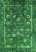 Machine Washable Oriental Green Industrial Area Rugs, wshurb2583grn