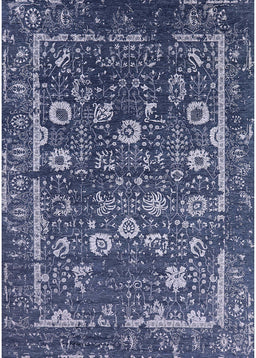 Mid-Century Modern Blue Oriental Rug, urb2583