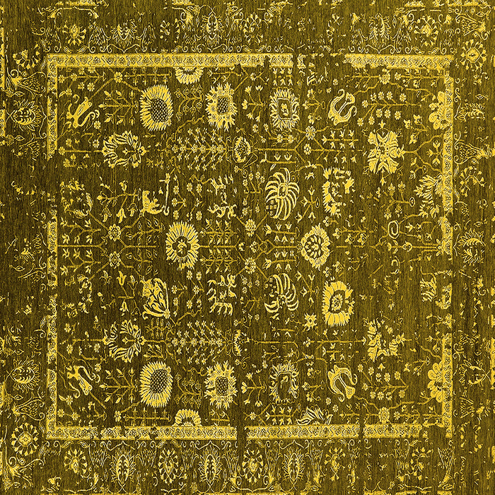 Square Oriental Yellow Industrial Rug, urb2583yw