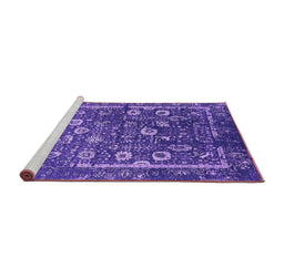 Sideview of Machine Washable Oriental Purple Industrial Area Rugs, wshurb2583pur