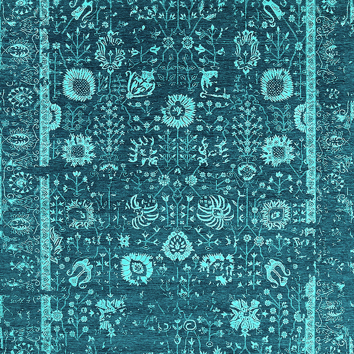 Machine Washable Oriental Turquoise Industrial Area Rugs, wshurb2583turq