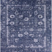 Square Machine Washable Industrial Modern Lapis Blue Rug, wshurb2583