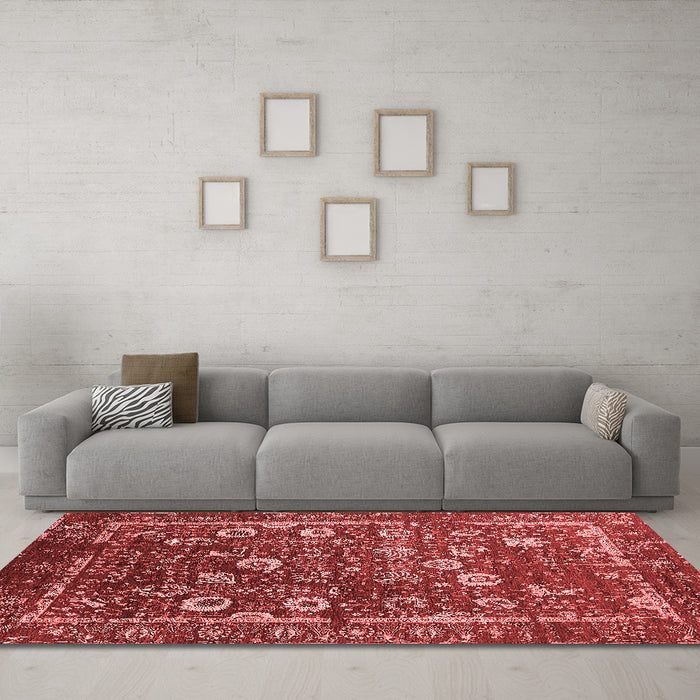 Industrial Red Washable Rugs