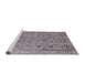 Sideview of Machine Washable Industrial Modern Dark Gray Rug, wshurb2584