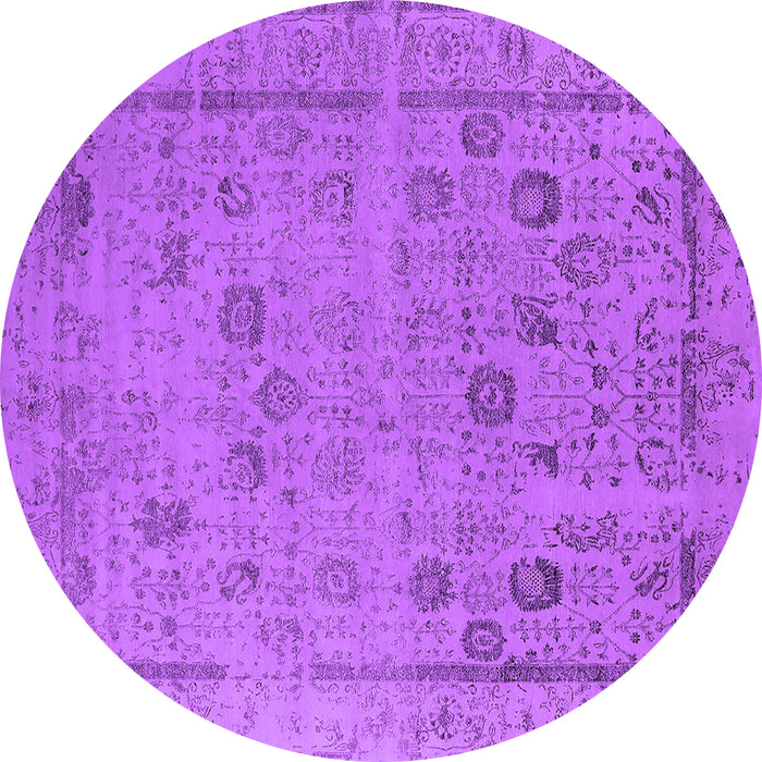 Round Oriental Purple Industrial Rug, urb2584pur