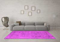 Machine Washable Oriental Pink Industrial Rug, wshurb2584pnk