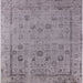 Square Mid-Century Modern Dark Gray Oriental Rug, urb2584