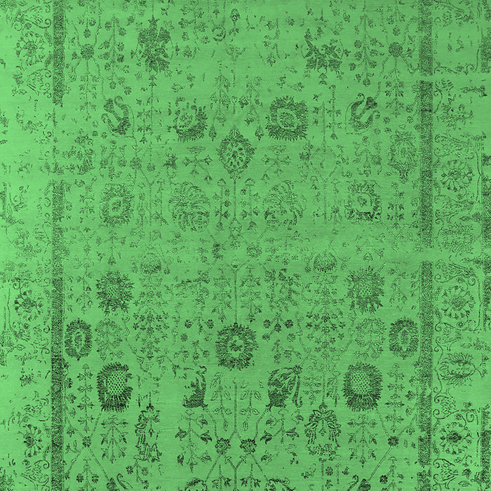 Machine Washable Oriental Emerald Green Industrial Area Rugs, wshurb2584emgrn