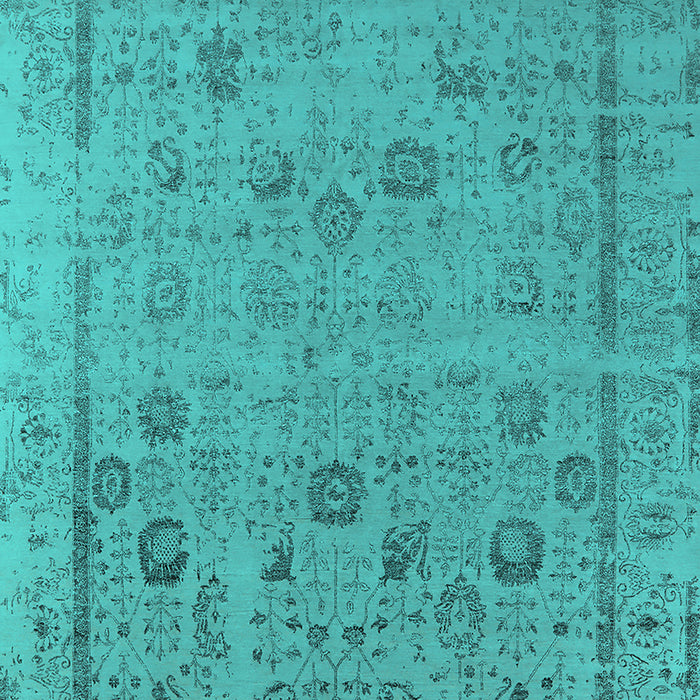 Machine Washable Oriental Turquoise Industrial Area Rugs, wshurb2584turq