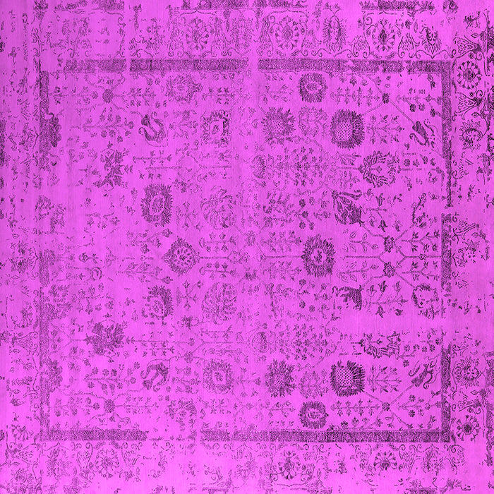 Square Machine Washable Oriental Pink Industrial Rug, wshurb2584pnk