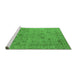 Sideview of Machine Washable Oriental Green Industrial Area Rugs, wshurb2584grn