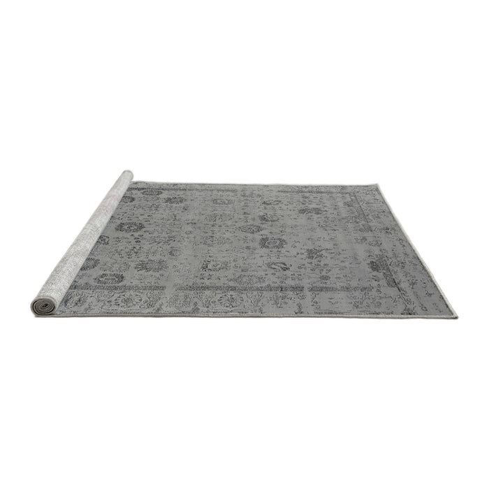 Sideview of Machine Washable Oriental Gray Industrial Rug, wshurb2584gry