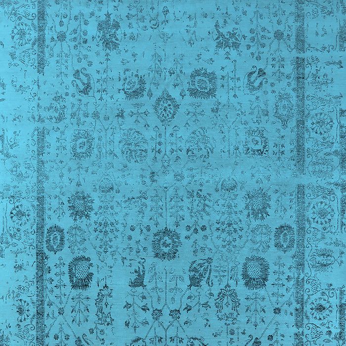 Machine Washable Oriental Light Blue Industrial Rug, wshurb2584lblu