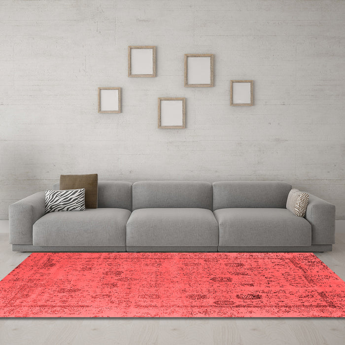Industrial Red Washable Rugs