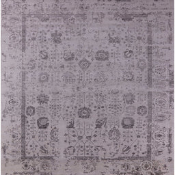 Square Machine Washable Industrial Modern Dark Gray Rug, wshurb2584