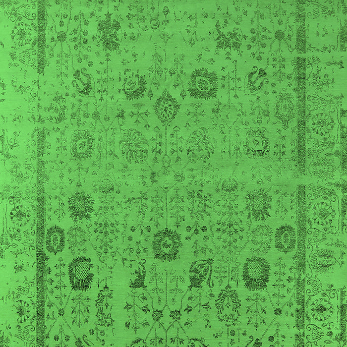 Machine Washable Oriental Green Industrial Area Rugs, wshurb2584grn