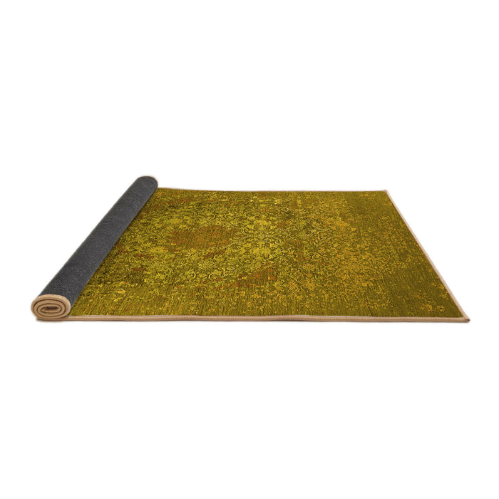 Sideview of Oriental Yellow Industrial Rug, urb2585yw
