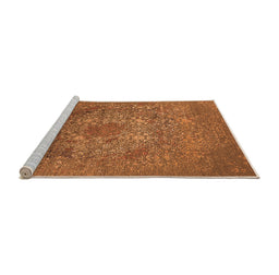 Sideview of Machine Washable Oriental Orange Industrial Area Rugs, wshurb2585org