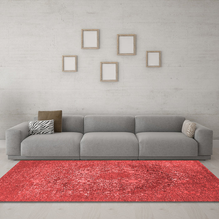 Industrial Red Washable Rugs