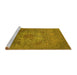 Sideview of Machine Washable Oriental Yellow Industrial Rug, wshurb2585yw