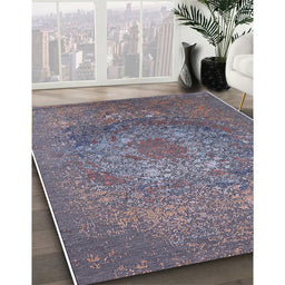 Mid-Century Modern Purple Oriental Rug in Family Room, urb2585