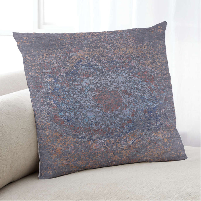 Lifestyle Image of Mid-Century Modern Urban Square Grape Purple Throw Pillow, 18 inch by 18 inch, pwurb2585
