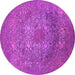 Round Oriental Pink Industrial Rug, urb2585pnk