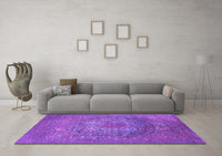 Machine Washable Oriental Purple Industrial Rug, wshurb2585pur