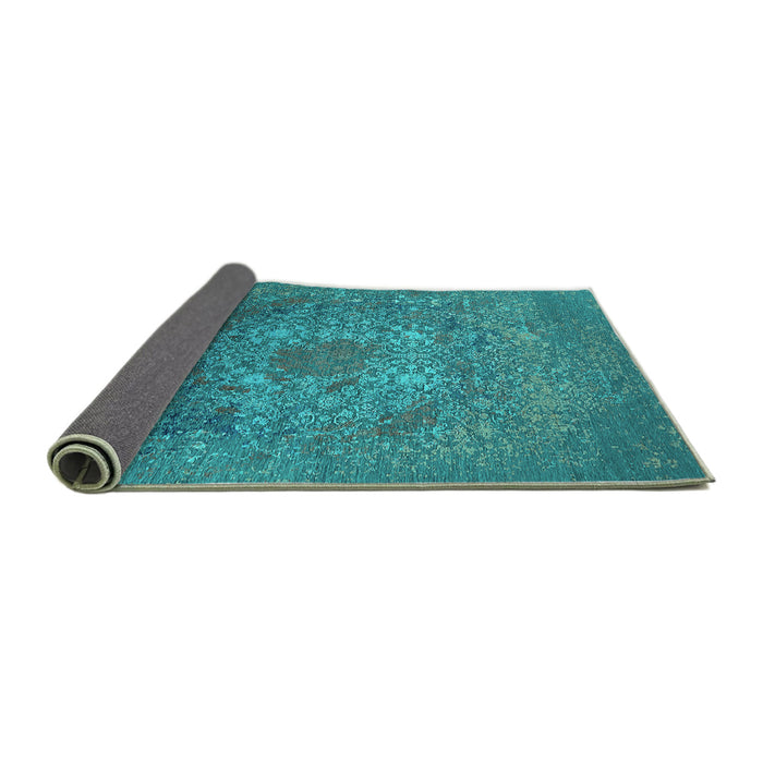 Sideview of Oriental Turquoise Industrial Rug, urb2585turq