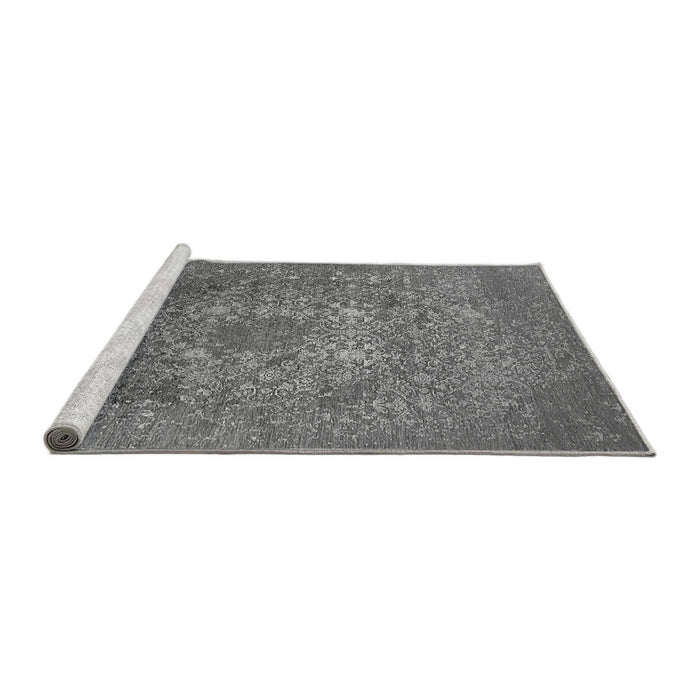 Sideview of Machine Washable Oriental Gray Industrial Rug, wshurb2585gry