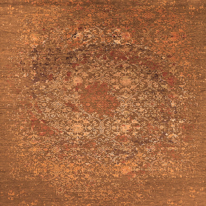 Square Oriental Orange Industrial Rug, urb2585org