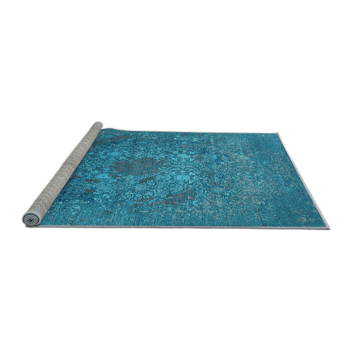 Sideview of Machine Washable Oriental Light Blue Industrial Rug, wshurb2585lblu