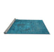 Sideview of Machine Washable Oriental Light Blue Industrial Rug, wshurb2585lblu