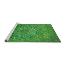 Sideview of Machine Washable Oriental Green Industrial Area Rugs, wshurb2585grn