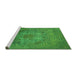 Sideview of Machine Washable Oriental Green Industrial Area Rugs, wshurb2585grn