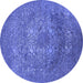 Round Oriental Blue Industrial Rug, urb2585blu