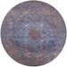 Round Mid-Century Modern Purple Oriental Rug, urb2585