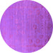 Round Oriental Purple Industrial Rug, urb2586pur