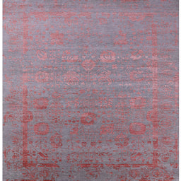 Square Machine Washable Industrial Modern Tulip Pink Rug, wshurb2586