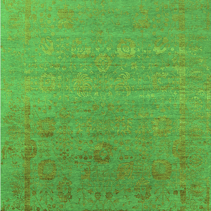Machine Washable Oriental Green Industrial Area Rugs, wshurb2586grn