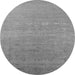 Round Machine Washable Oriental Gray Industrial Rug, wshurb2586gry
