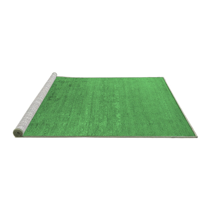 Sideview of Machine Washable Oriental Emerald Green Industrial Area Rugs, wshurb2586emgrn