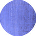 Round Oriental Blue Industrial Rug, urb2586blu