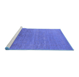 Sideview of Machine Washable Oriental Blue Industrial Rug, wshurb2586blu