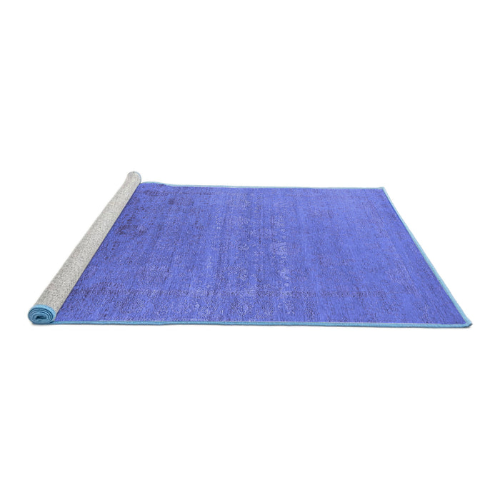 Sideview of Machine Washable Oriental Blue Industrial Rug, wshurb2586blu