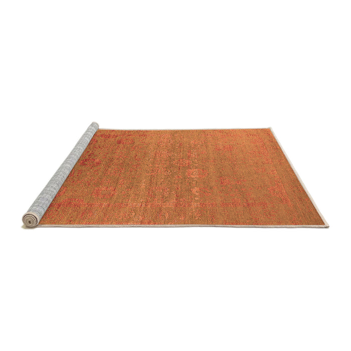 Sideview of Machine Washable Oriental Orange Industrial Area Rugs, wshurb2586org