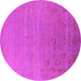 Round Oriental Pink Industrial Rug, urb2586pnk